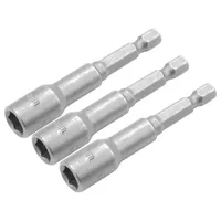 Набор бит с торцевыми магнитными головками TOLSEN 1/4" + 5/16" + 3/8"х65мм 3шт. 77858