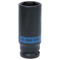 Головка торцевая ударная глубокая шестигранная KING TONY 1/2" 24мм 443524M