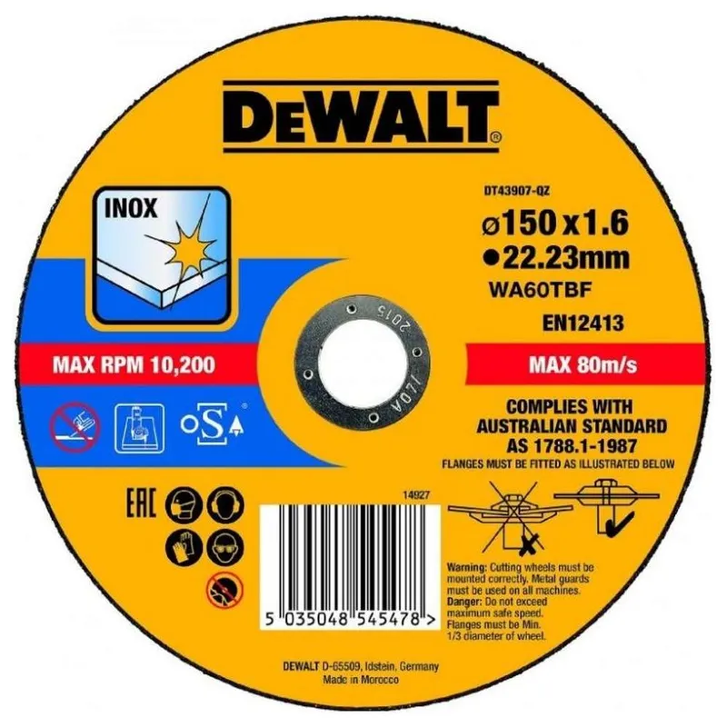 Круг отрезной по металлу DeWALT Extreme 150x1.6х22.2мм DT43907-QZ