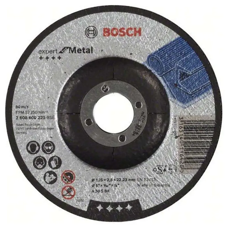 Диск отрезной по металлу Bosch 125х2.5х22.2мм 2608600221