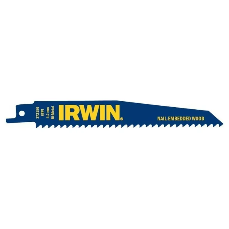 Набор биметаллических полотен для сабельной пилы по дереву c гвоздями IRWIN 6TPI 2шт. 10506430