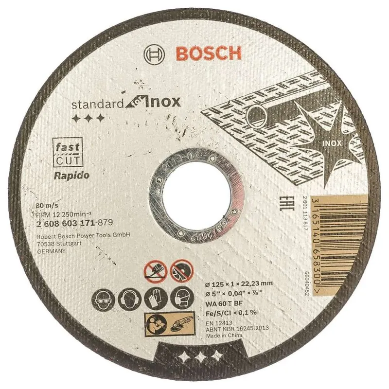 Диск отрезной по нержавеющей стали Bosch 125x1х22.2мм 2608603171