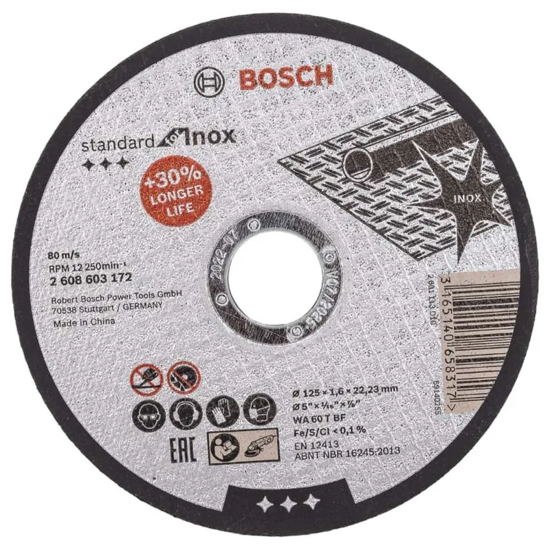 Диск отрезной по нержавеющей стали Bosch Standard 125х1.6мм 2608603172