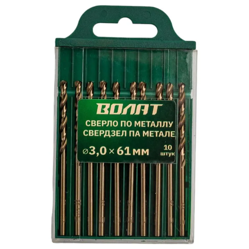 Сверло спиральное по металлу ВОЛАТ 3x33x61мм 10шт. 85030-061