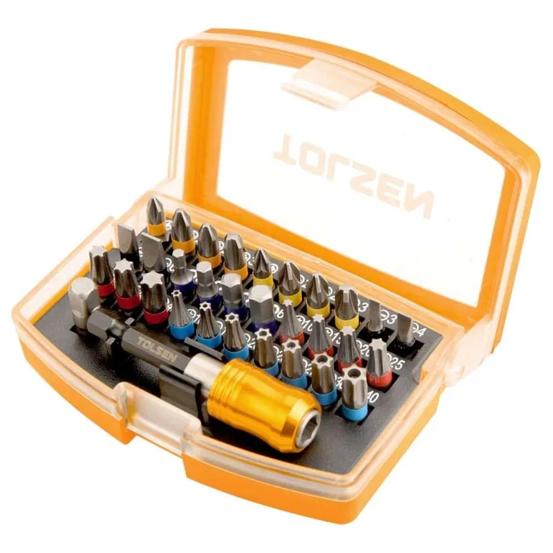 Набор бит с адаптером TOLSEN PH/PZ/SL/Torx/TR/HEX 1/4" S2 32шт. 20370