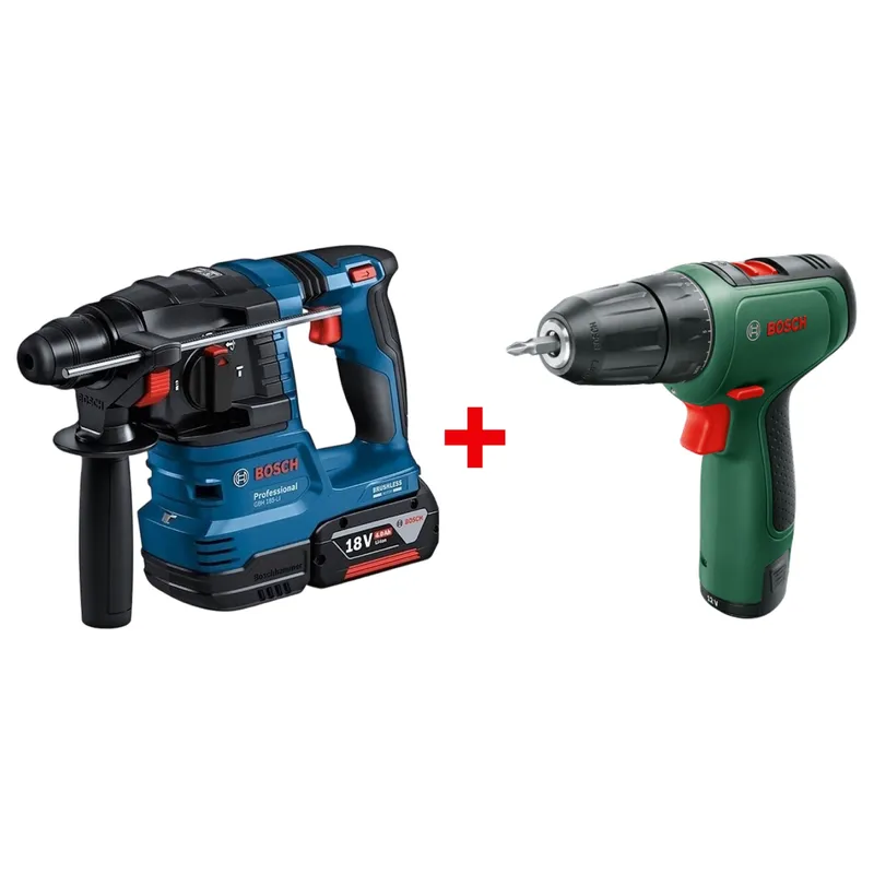 Аккумуляторный бесщеточный перфоратор Bosch GBH 185-LI + Аккумуляторная дрель-шуруповёрт Bosch EasyDrill 1200