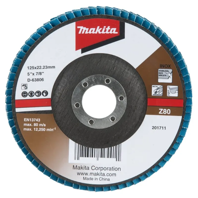 Диск лепестковый шлифовальный Makita Z80 125x22.23мм D-63806